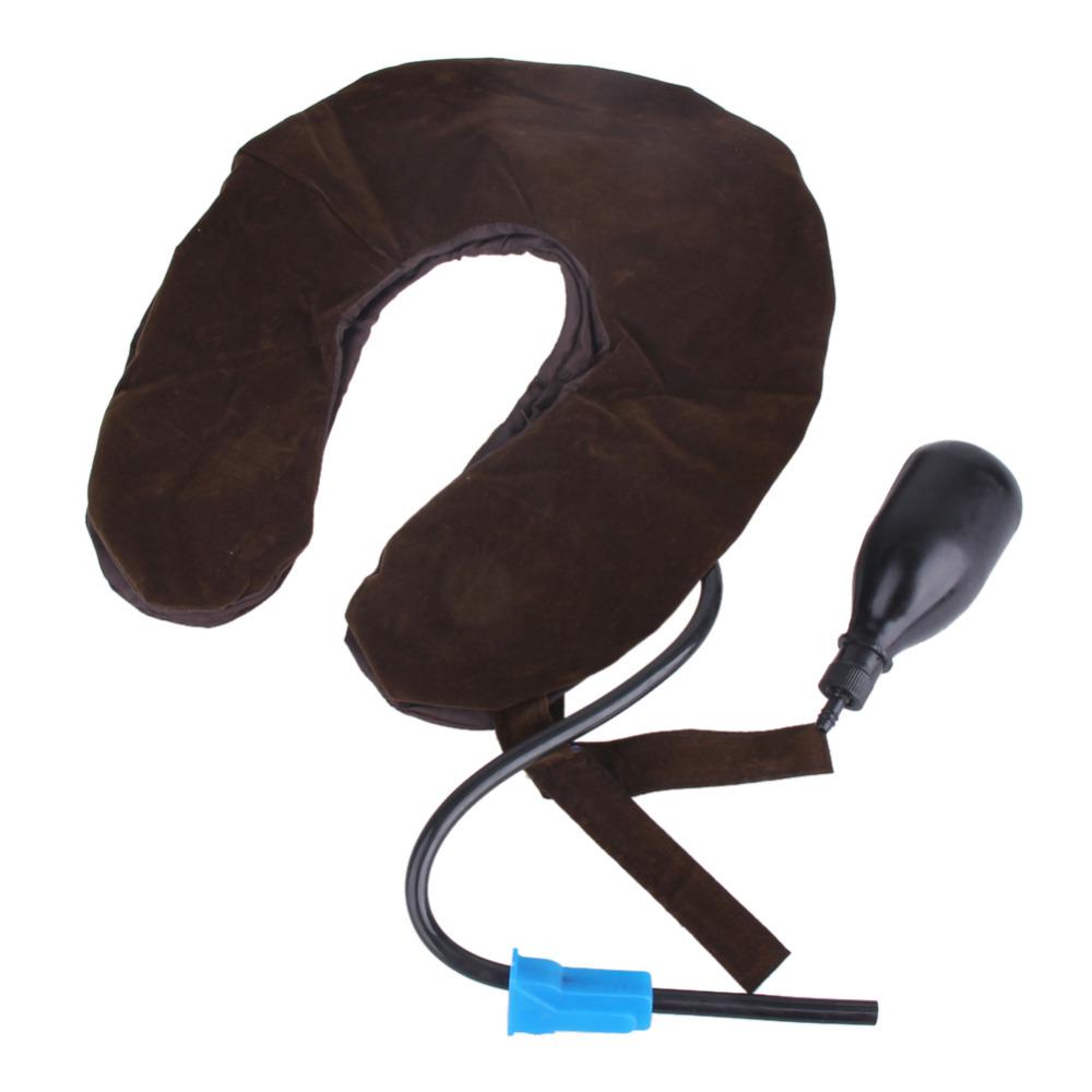 Soft velvet exterior of the cervical brace demonstrates the premium comfort material