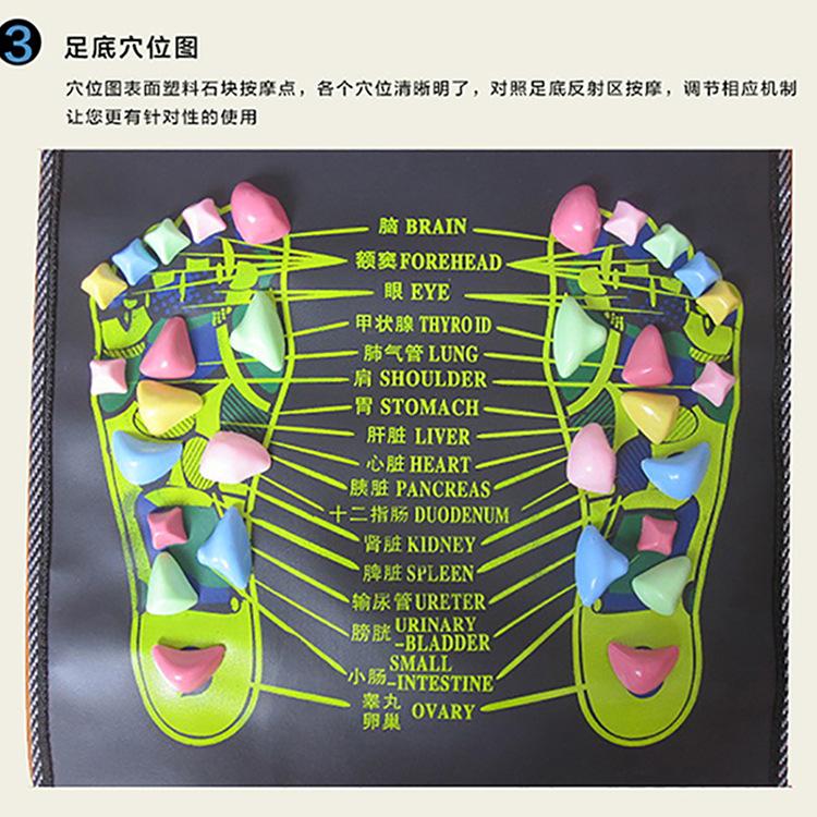 Close-up instruction diagram with bilingual organ mappings, showing therapeutic accuracy