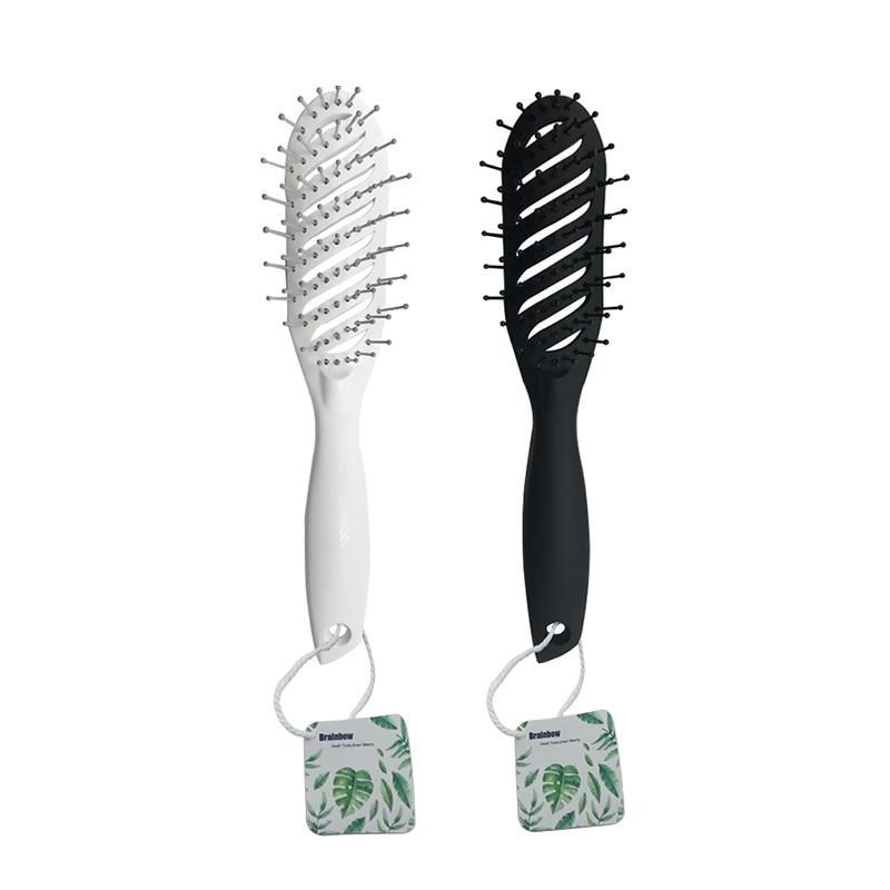 Open-back vented hair brushes in white and black