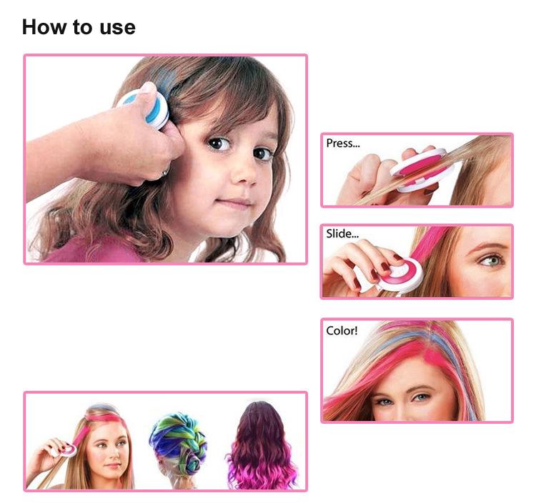 Three-step press slide hair color application