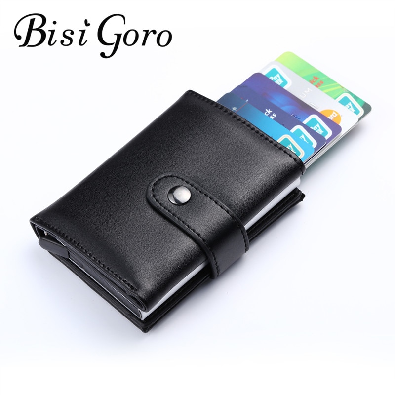 Men And Women Genuine Leather Credit card Case Pocket Box Business ID Card Holder Cover Birthaday