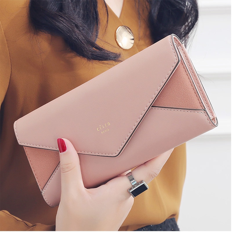 Style Envelope Designer Clutch Wallets For Women Hasp Pocket To Coin Card Holder Female Purses Long
