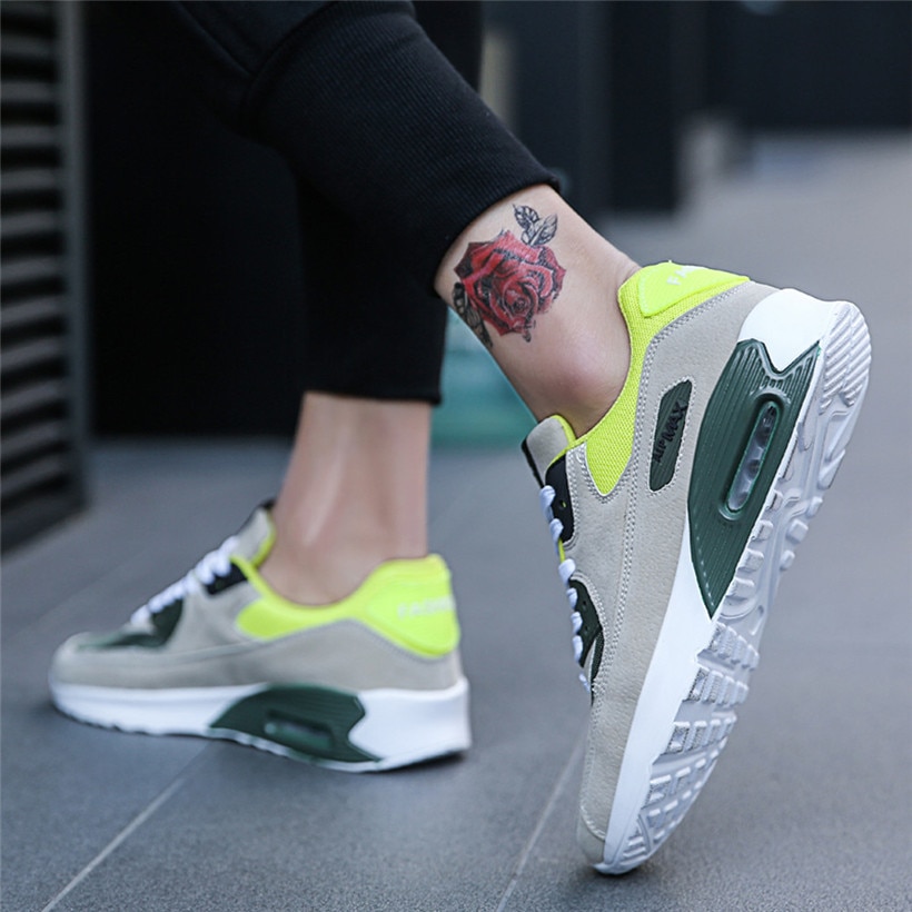 Men Running Shoes Lightweight Air Mesh Man Sneakers Skid-Proof Lace-up Round-Toe Outdoor Sport Shoes image 6
