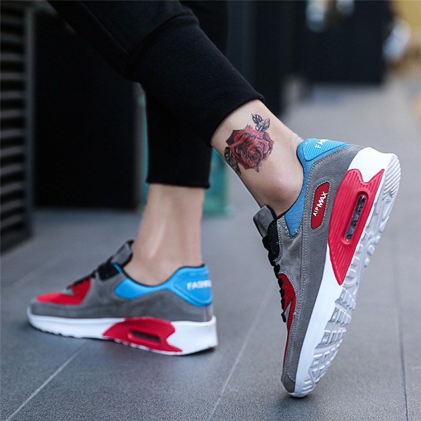 Men Running Shoes Lightweight Air Mesh Man Sneakers Skid-Proof Lace-up Round-Toe Outdoor Sport Shoes image 9
