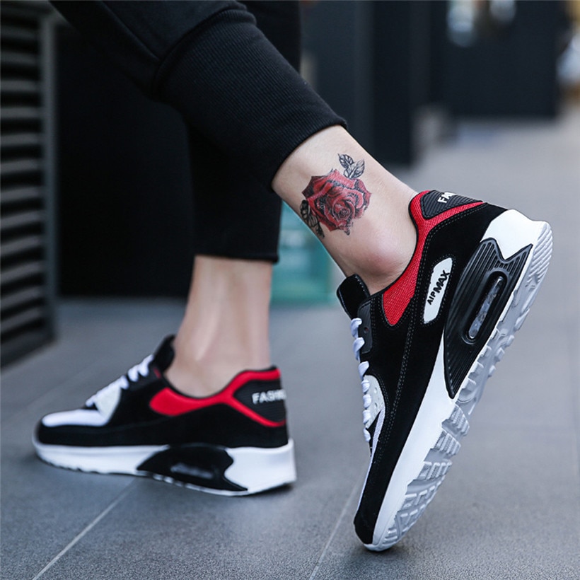 Men Running Shoes Lightweight Air Mesh Man Sneakers Skid-Proof Lace-up Round-Toe Outdoor Sport Shoes image 8