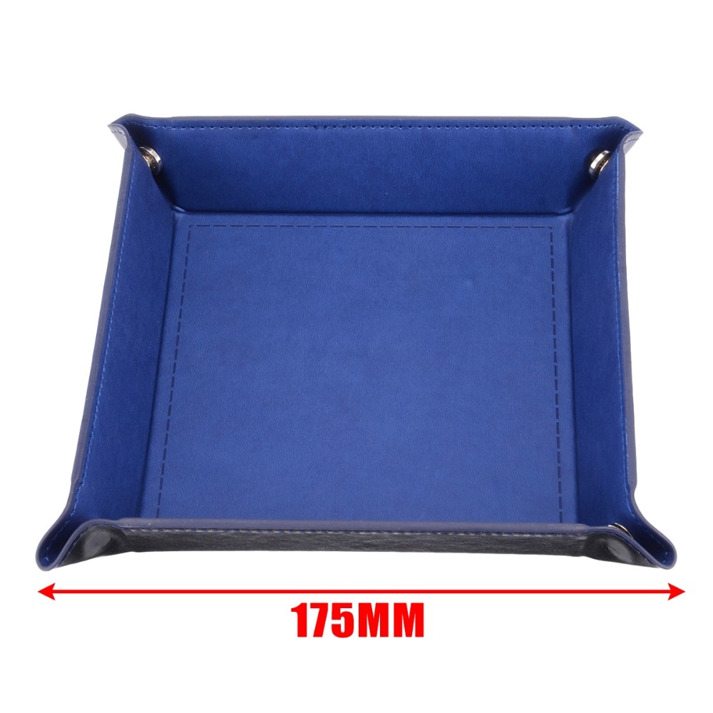 Foldable Storage Box PU Leather Quadrilateral Tray Dice Table Games Key Wallet Coin Box Tray Desktop Storage Box