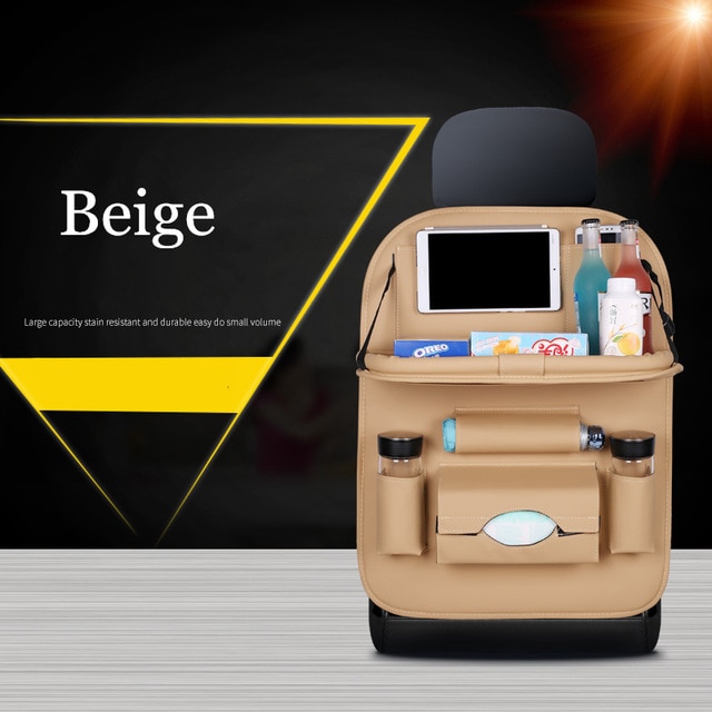 Car Seat Back Bag Folding Table Organizer Pad Drink Chair St