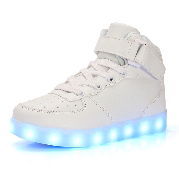 Led Children Shoes USB Charging Basket Shoes With Light Up Kids Casual Boys&Girls Luminous Sneakers Gold silver image 5