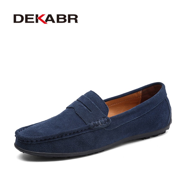 Moccasins Men Loafers High Quality Genuine Leather Shoes Men Flats Lightweight Driving Shoes image 5
