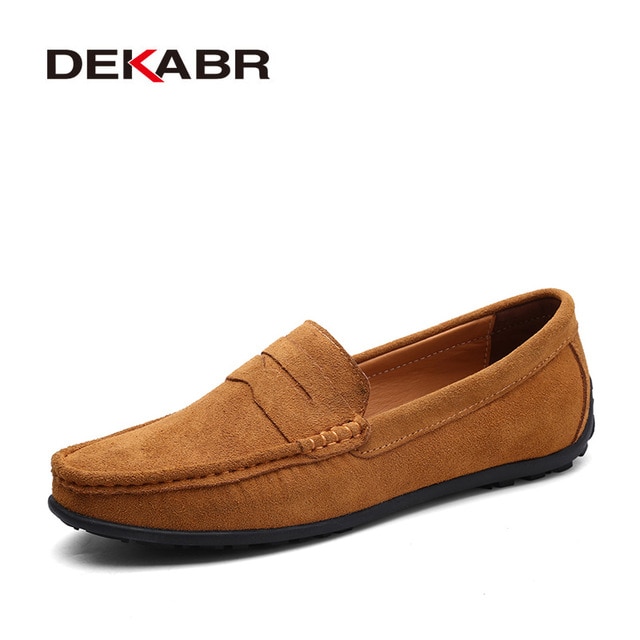 Moccasins Men Loafers High Quality Genuine Leather Shoes Men Flats Lightweight Driving Shoes image 3