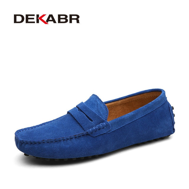 Moccasins Men Loafers High Quality Genuine Leather Shoes Men Flats Lightweight Driving Shoes image 9