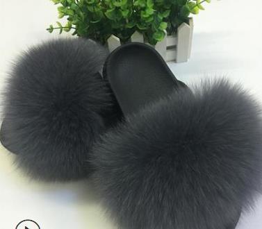 Faux Fur Slippers Women image 5