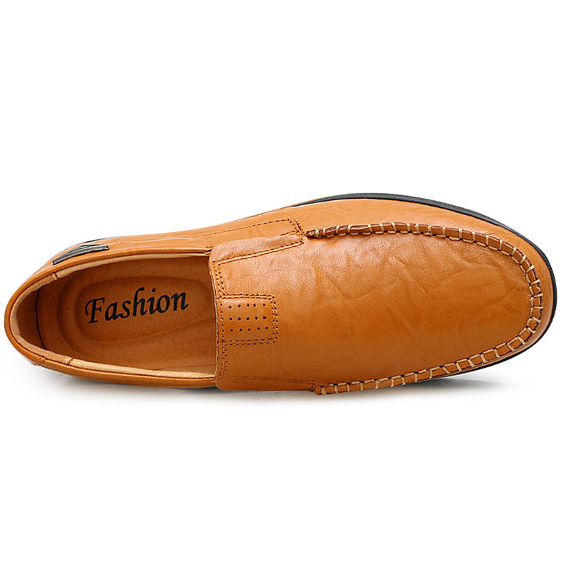 Genuine Leather Mens Moccasin Shoes Black Men Flats Breathable Casual Italian Loafers Comfortable image 8