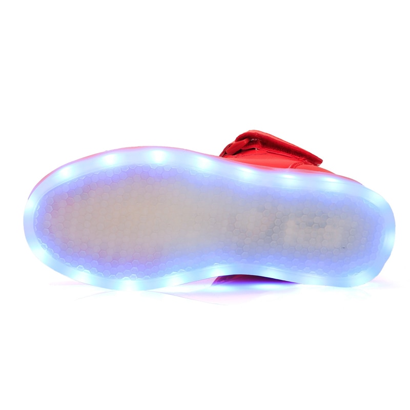 Led Children Shoes USB Charging Basket Shoes With Light Up Kids Casual Boys&Girls Luminous Sneakers Gold silver image 7