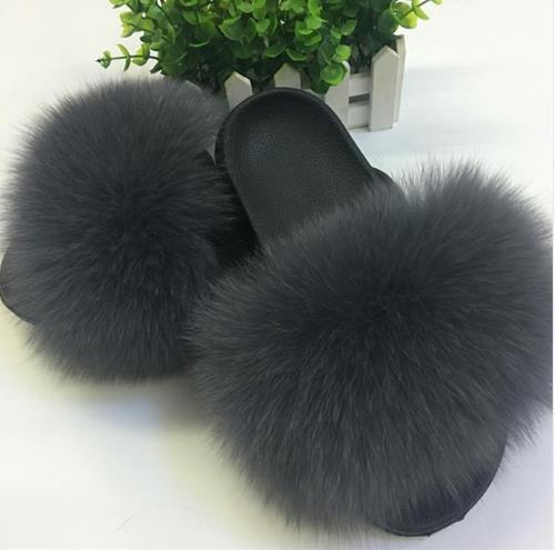 Faux Fur Slippers Women image 13