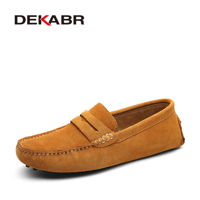Moccasins Men Loafers High Quality Genuine Leather Shoes Men Flats Lightweight Driving Shoes image 11