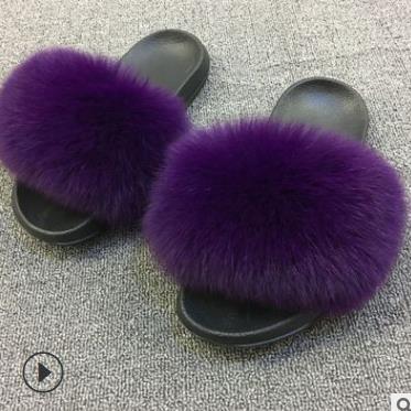 Faux Fur Slippers Women image 12