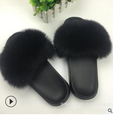 Faux Fur Slippers Women image 11