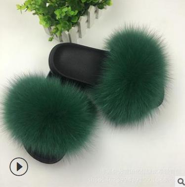Faux Fur Slippers Women image 9