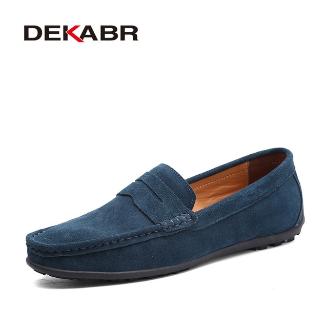 Moccasins Men Loafers High Quality Genuine Leather Shoes Men Flats Lightweight Driving Shoes image 7