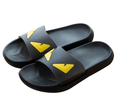 Women Flat Non-slip Solid Fox Fur Slides Real Fox hair Slides Slippers