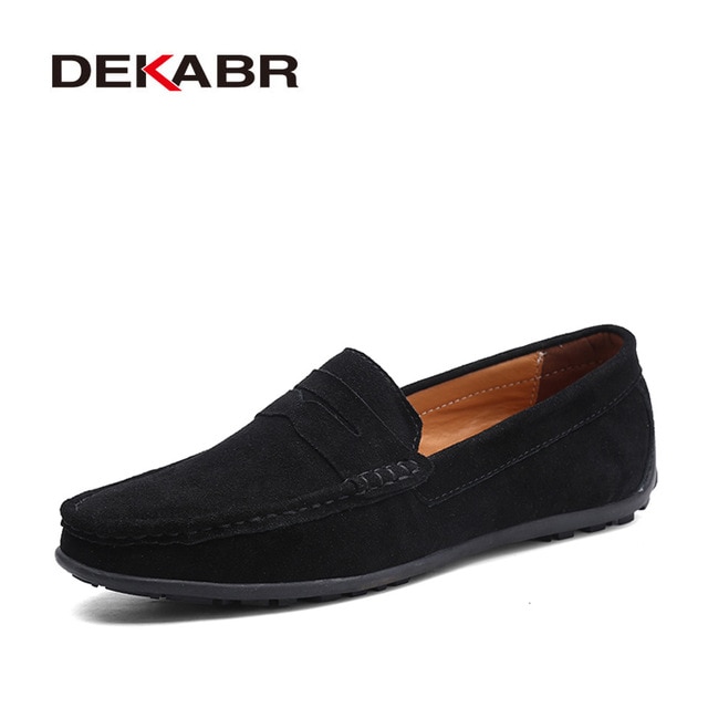Moccasins Men Loafers High Quality Genuine Leather Shoes Men Flats Lightweight Driving Shoes image 2