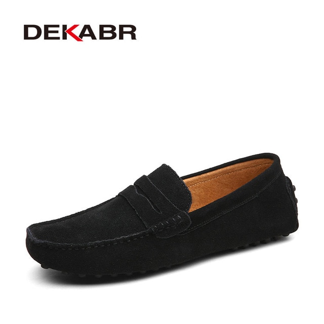 Moccasins Men Loafers High Quality Genuine Leather Shoes Men Flats Lightweight Driving Shoes image 17