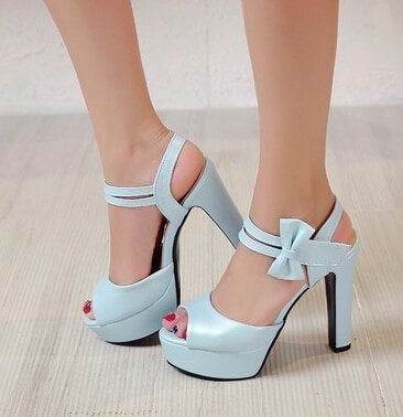High-heeled Fish Mouth Shoes Bow Sexy Rough With Waterproof Platform Roman Women's Shoes image 5