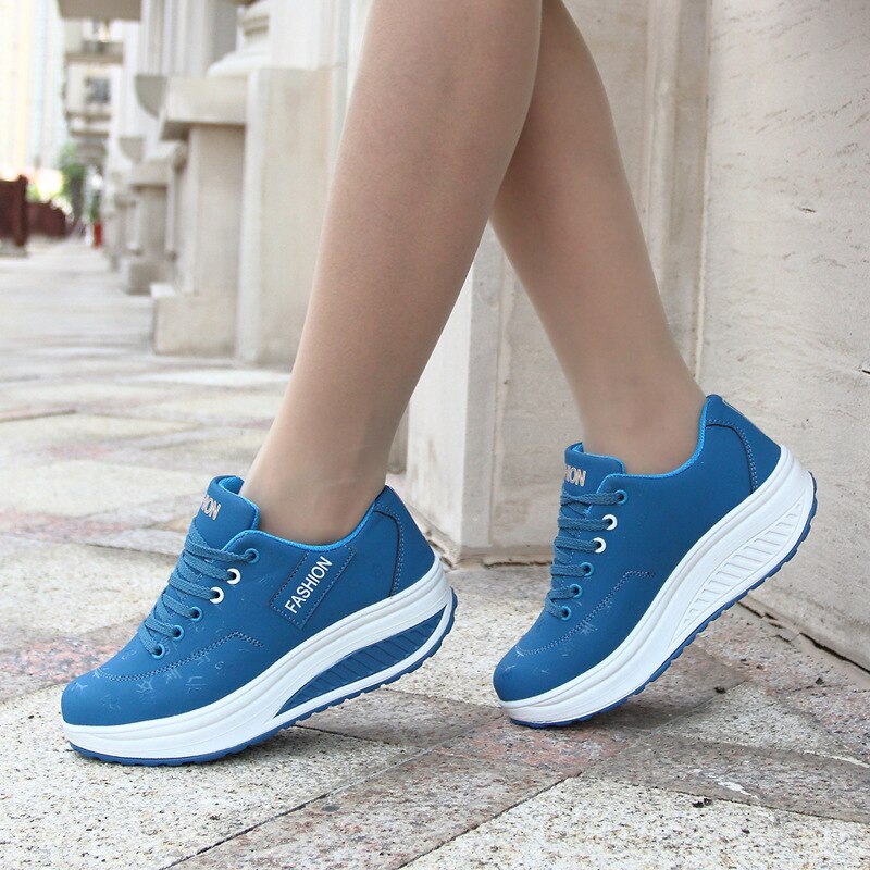 women running shoes sneakers female breathable thick bottom wedges outdoor image 8