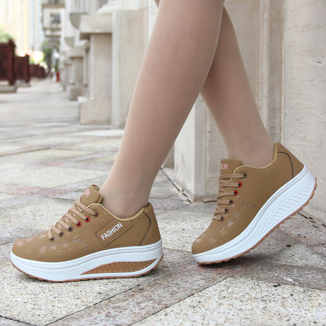 women running shoes sneakers female breathable thick bottom wedges outdoor image 6