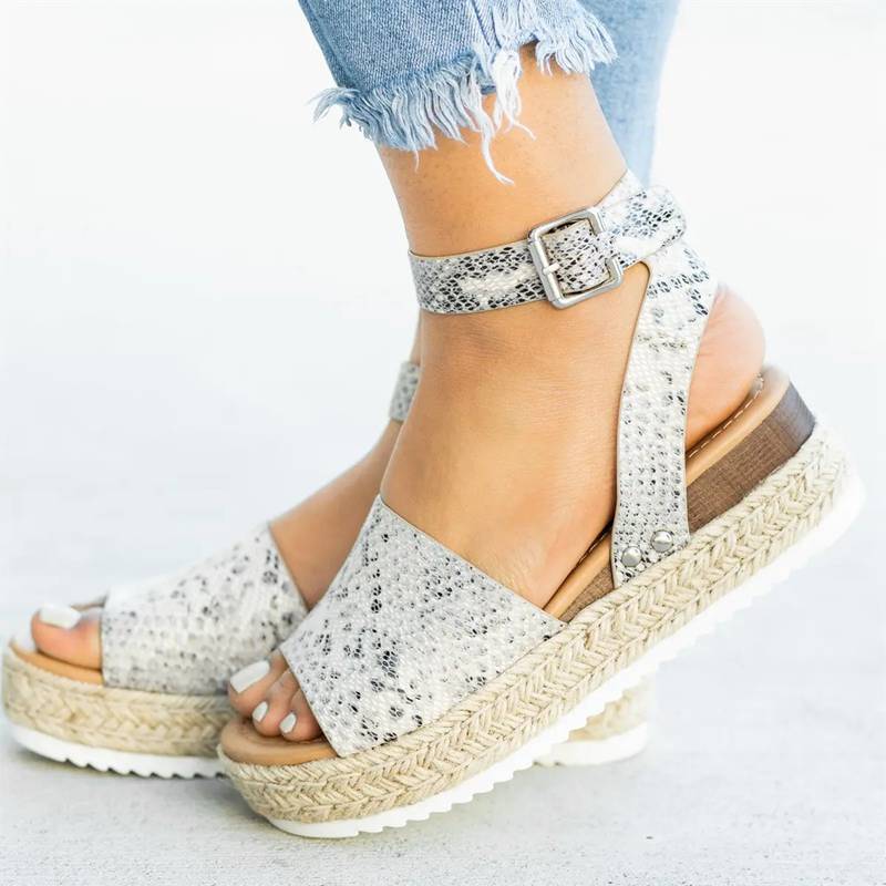Leopard Wedges Sandals For Women High Heels Summer Shoes image 18