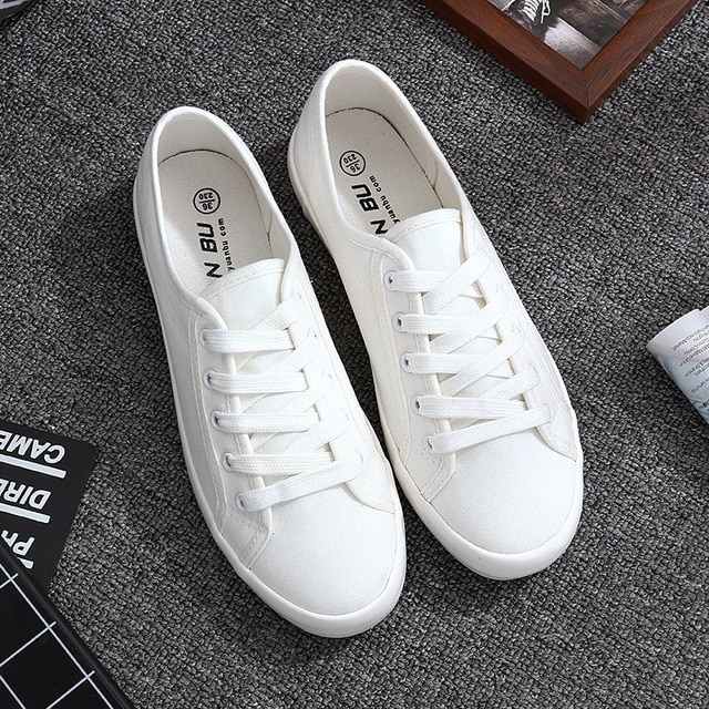 White Canvas Shoes Sports Tennis Women Shoes Autumn Flat Oxford Shoes Woman Female Wild Literary Shoes image 4