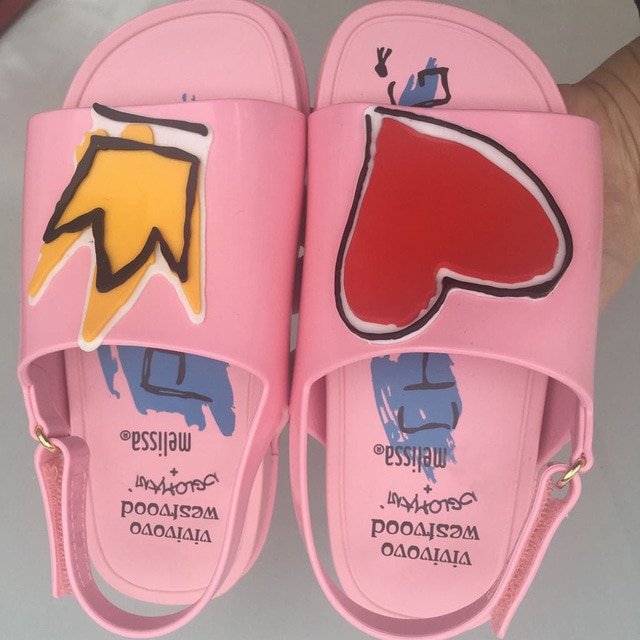 Crown and Red Heart Mini Sandals Summer Rain Shoes Jelly Shoe image 3