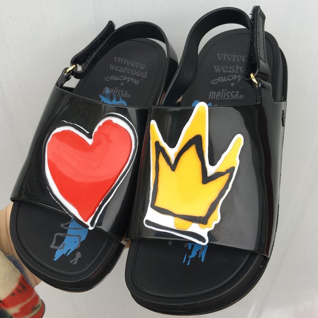 Crown and Red Heart Mini Sandals Summer Rain Shoes Jelly Shoe image 4