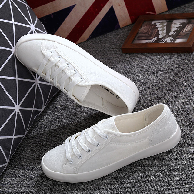 White Canvas Shoes Sports Tennis Women Shoes Autumn Flat Oxford Shoes Woman Female Wild Literary Shoes image 6
