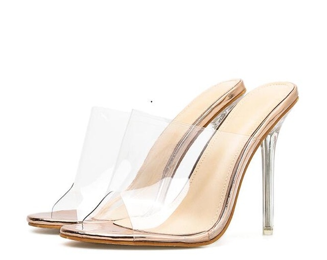Women Slippers Comfortable Soft Sandals Sexy Women Shoes Party Crystal Transparent High Heel image 4