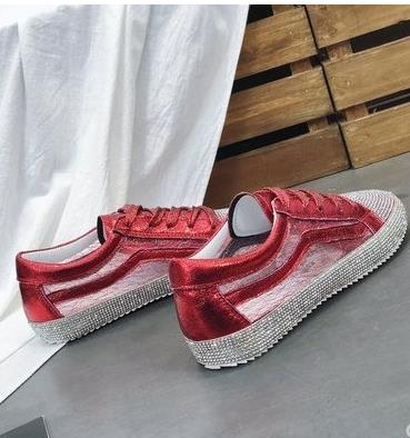 Sneakers Women Flats Golden Silver Shoes Rhinestone Bling Casual Shoes Korean Luxury Creepers Superstar Shoes Streetwear image 4