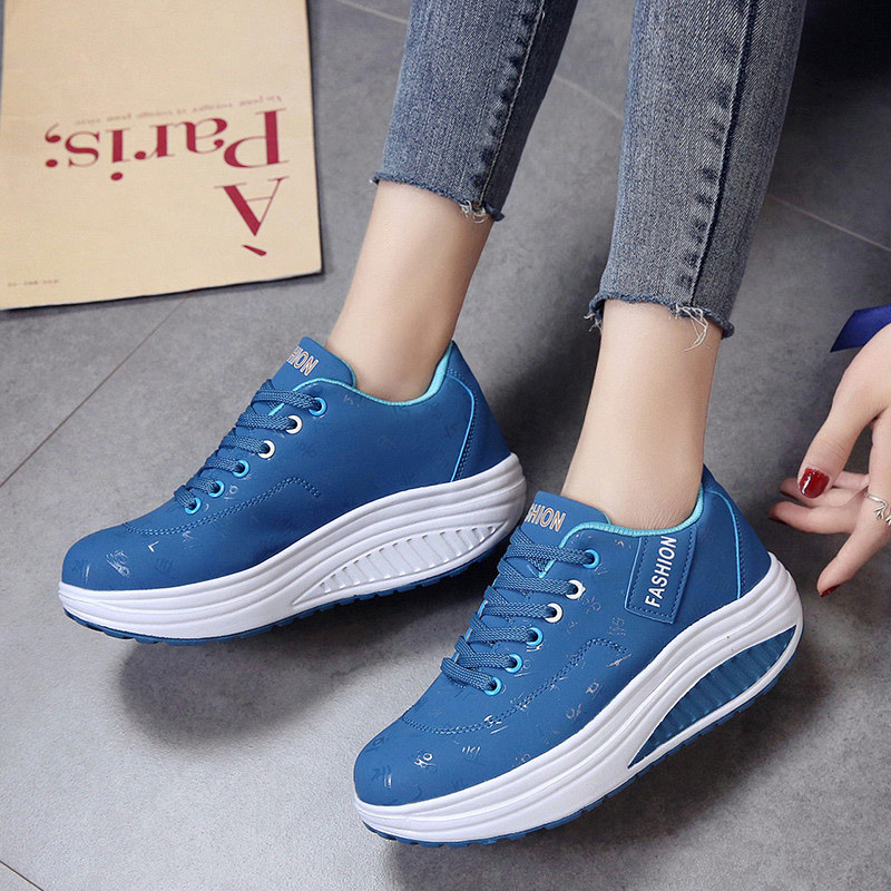 women running shoes sneakers female breathable thick bottom wedges outdoor image 10