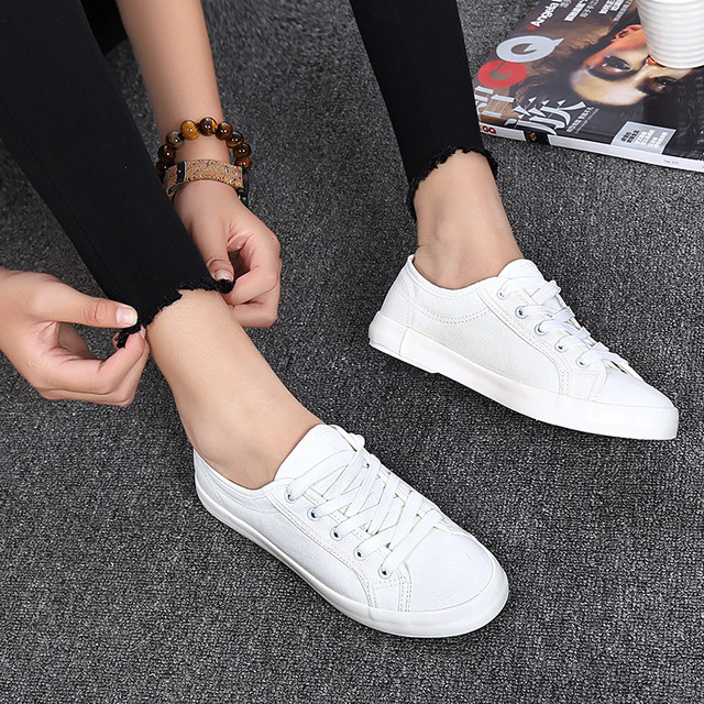 White Canvas Shoes Sports Tennis Women Shoes Autumn Flat Oxford Shoes Woman Female Wild Literary Shoes image 5