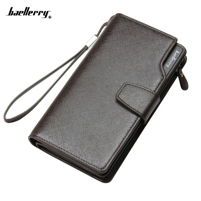 Top Quality leather long wallet men pruse male clutch zipper around wallets men women money bag