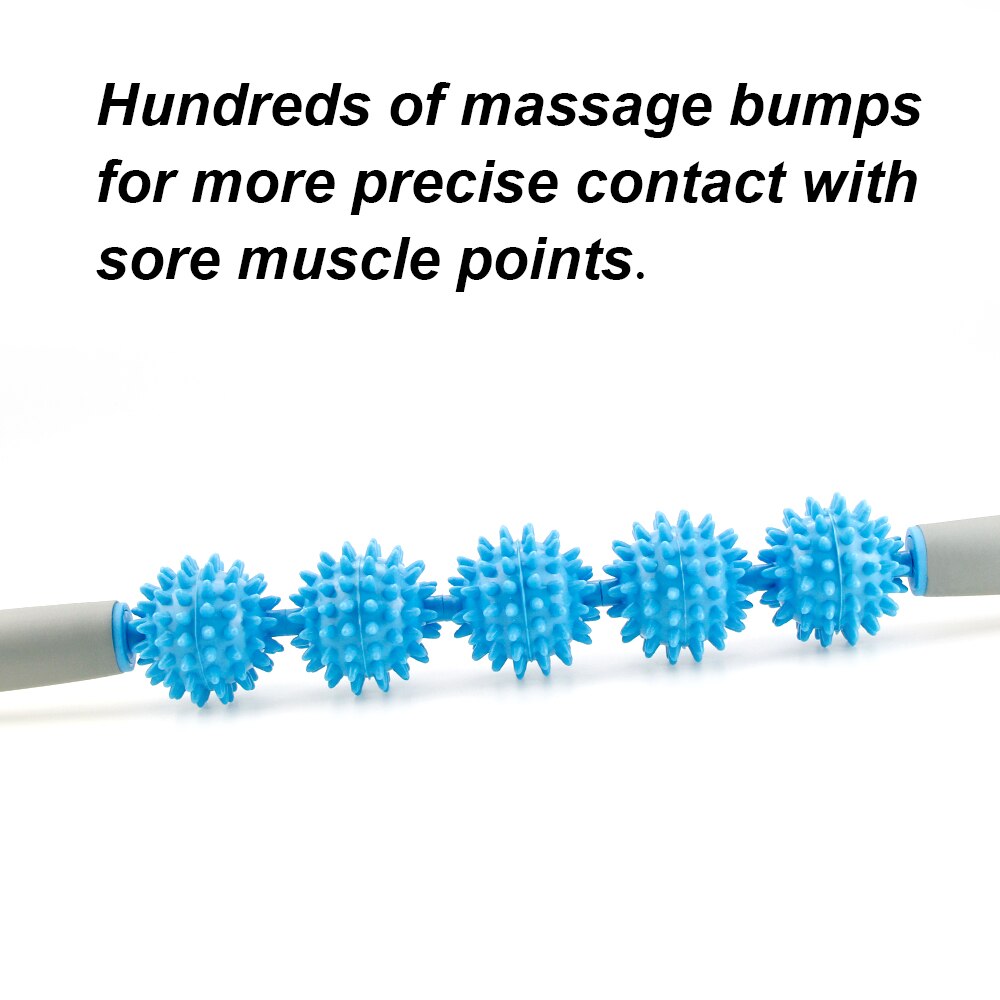 Product display emphasizing hundreds of massage bumps for precise contact with sore muscle points on light background