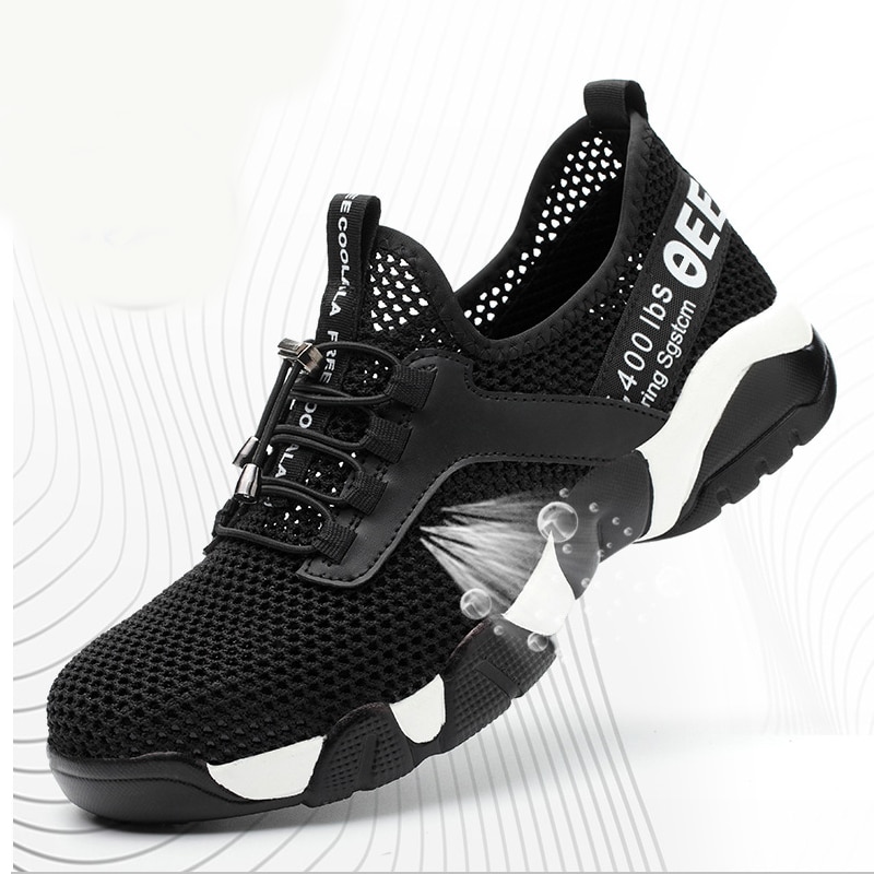 Summer Men Safety Shoes Men's Breathable Lightweight Anti-smashing Piercing Work Sandals Single Mesh Steel Toe Sneakers Man image 7