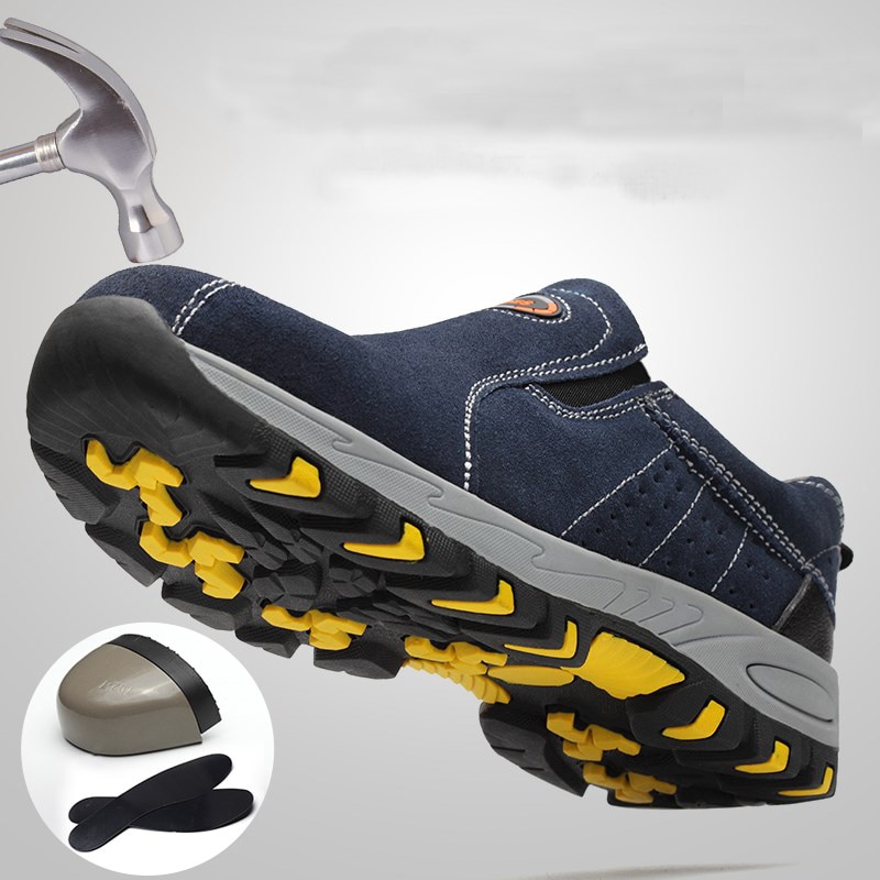 Steel Toe Safety Work Shoes Men 2018 Summer Breathable Slip On Casual Boots Mens Labor Insurance Puncture Proof Shoe image 7