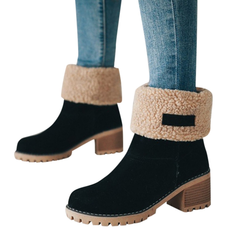 Women's Shoes Snowboots Ladies Winter Flock Shoes Flock Warm Boots Martinas Snow Boots image 11