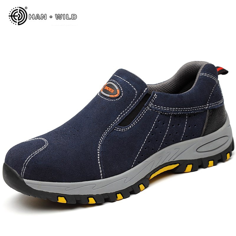 Steel Toe Safety Work Shoes Men 2018 Summer Breathable Slip On Casual Boots Mens Labor Insurance Puncture Proof Shoe image 6