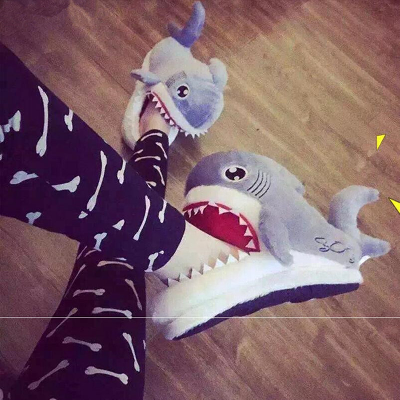 Winter Slippers Women and Men Shark Slipper Cotton Warm Indoor slippers Lovely Cartoon Women Slippers Unisex image 5