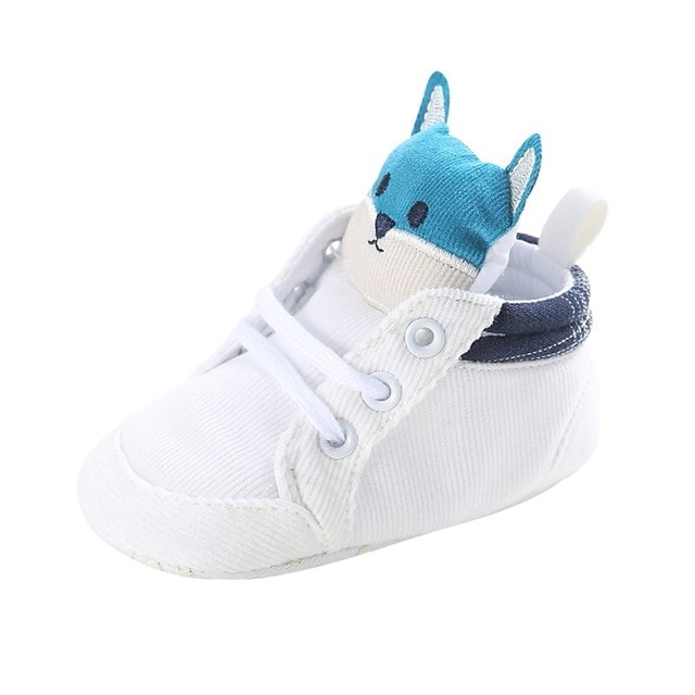 Baby Autumn Shoes Kid Boy Girl Fox Head Lace Cotton Cloth First Walker Anti-slip Soft Sole Toddler Sneaker 1 Pair image 7