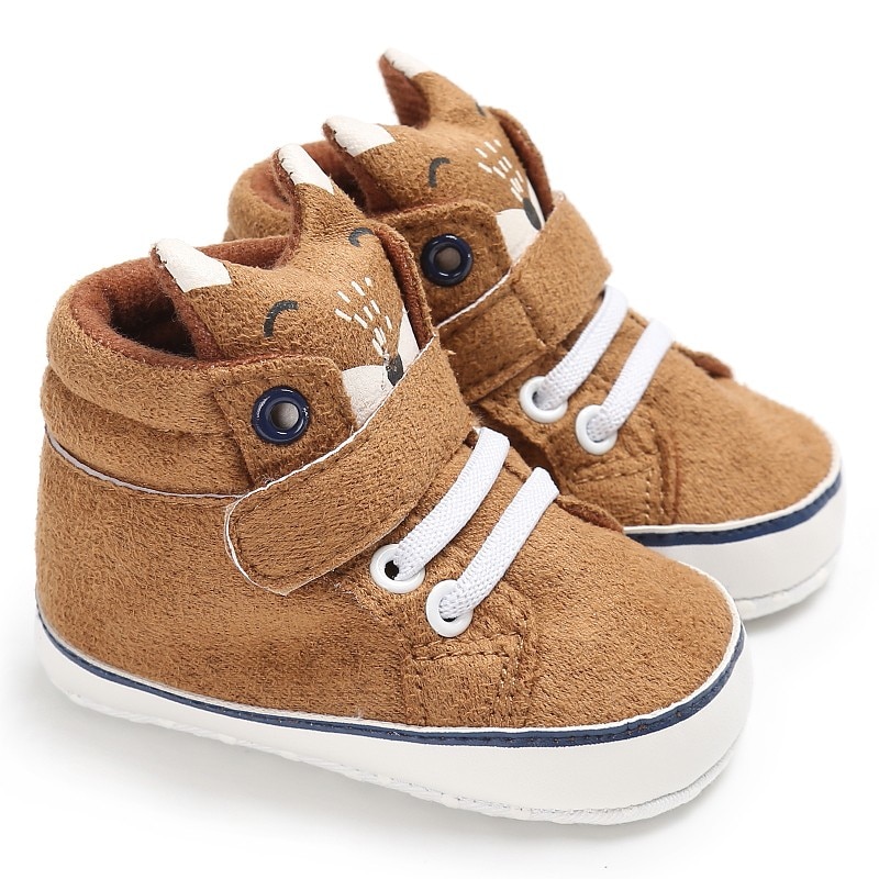 Baby Autumn Shoes Kid Boy Girl Fox Head Lace Cotton Cloth First Walker Anti-slip Soft Sole Toddler Sneaker 1 Pair image 10