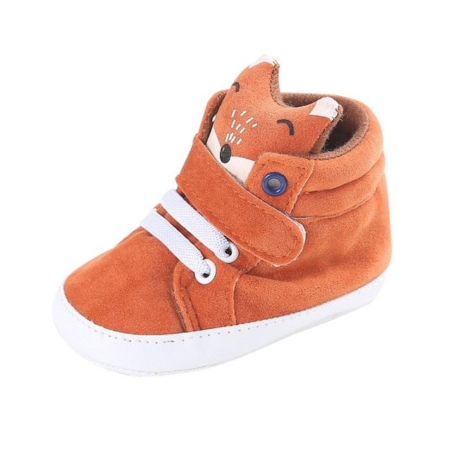 Baby Autumn Shoes Kid Boy Girl Fox Head Lace Cotton Cloth First Walker Anti-slip Soft Sole Toddler Sneaker 1 Pair image 8