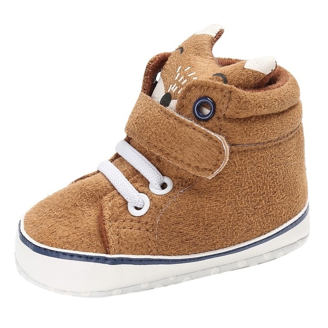 Baby Autumn Shoes Kid Boy Girl Fox Head Lace Cotton Cloth First Walker Anti-slip Soft Sole Toddler Sneaker 1 Pair image 6